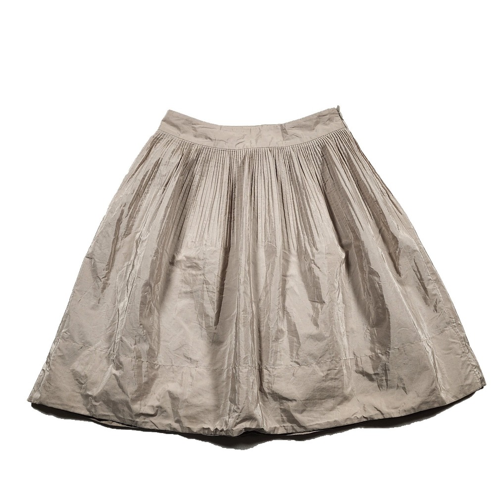 Y2K Banana Republic Skirt Womens 2 Small Midi Pleated Taffeta A-Line Ruffled